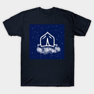 tourism, tent, accommodation, overnight stay, technology, light, universe, cosmos, galaxy, shine, concept T-Shirt